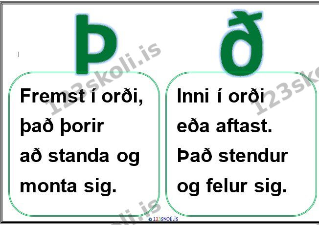 Forskoðunarmynd fyrir Þ eða ð