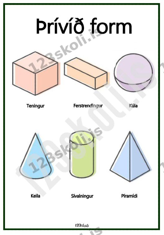 Forskoðunarmynd fyrir Þrívíð form