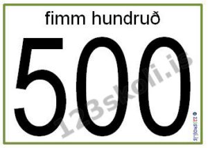 Forskoðunarmynd fyrir Tölurnar 100 – 1000 skrifaðar með bókstöfum