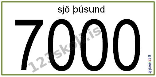 Forskoðunarmynd fyrir Tölurnar 1000 – 10.000 einnig skrifaðar með bókstöfum