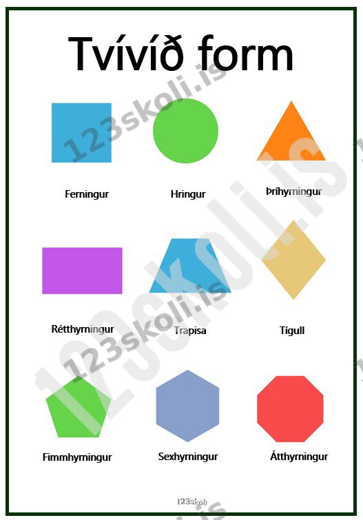Forskoðunarmynd fyrir Tvívíð form