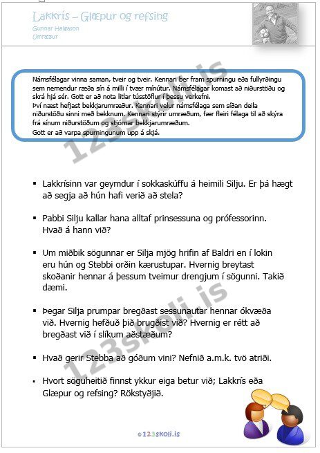 Forskoðunarmynd fyrir Umræðuspurningar fyrir eldri nemendur