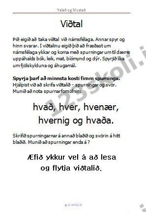 Forskoðunarmynd fyrir Viðtal við námsfélaga – spurnarfornöfn