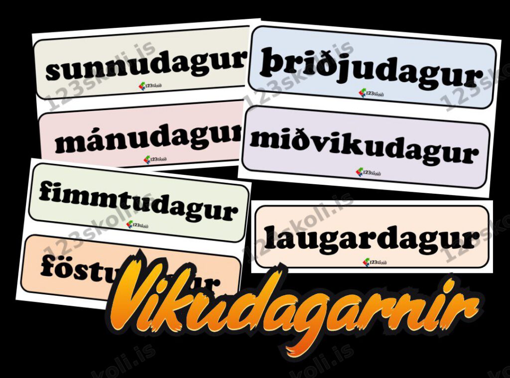 Forskoðunarmynd fyrir Vikudagarnir – sjónrænt skipulag