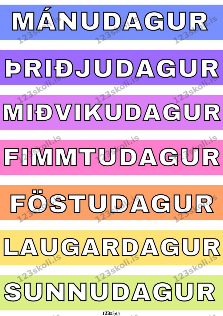 Forskoðunarmynd fyrir Vikudagarnir