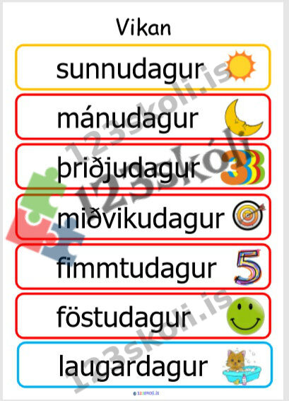 Forskoðunarmynd fyrir Vikudagarnir